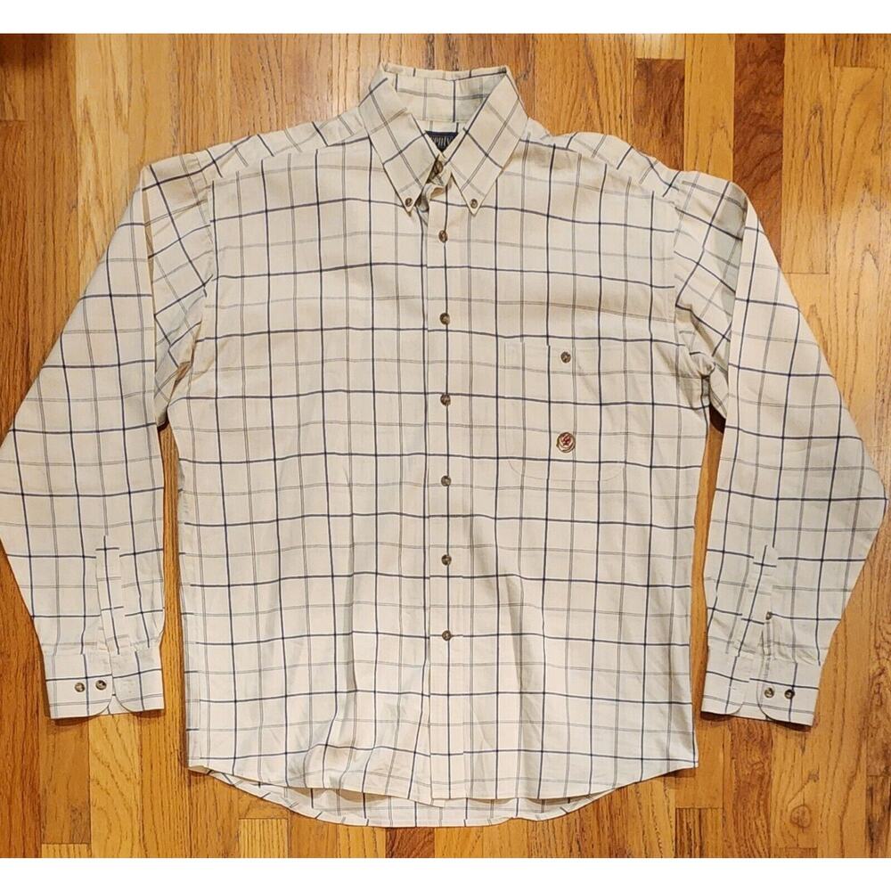 Vintage Twenty X by Wrangler White Plaid Button Down Size Large 16 1/2 x 35/36
